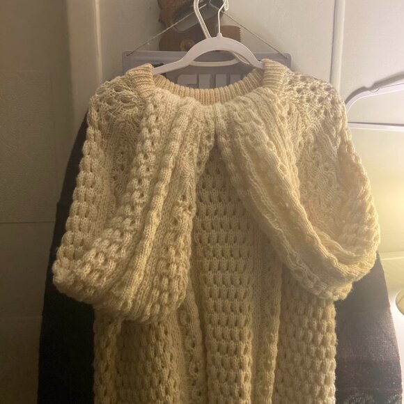 Vintage Bonner of Ireland Mens Cable Knit Fisherman Sweater Pure Wool Pullover B - Picture 9 of 9